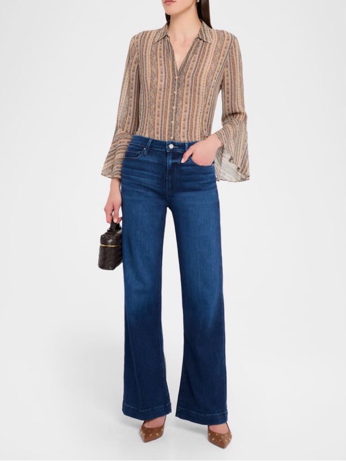 Paige Leenah Wide-Leg Jeans Praline (31) Msrp $259